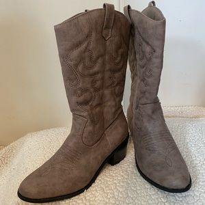 Brand New Soft Grey Cowboy Boots for Women